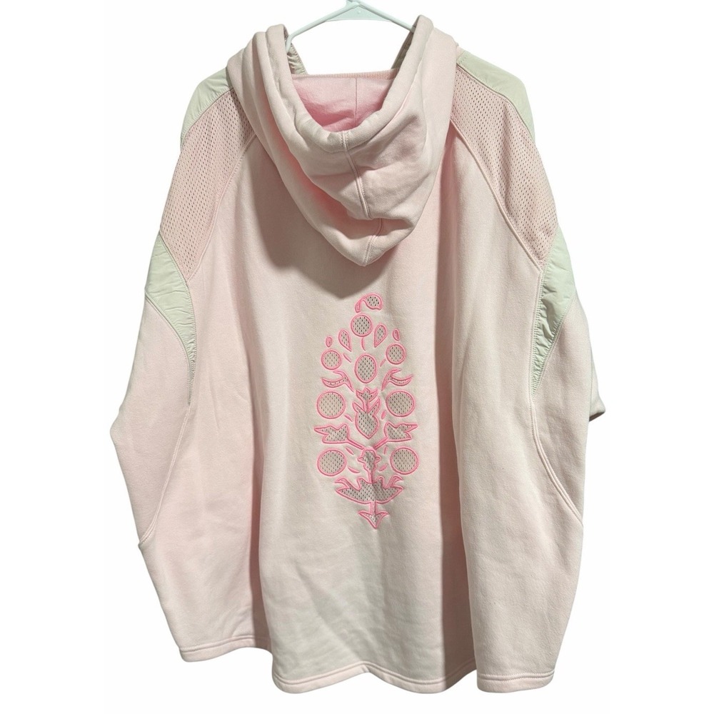 Free People‎ Movement Racing Striped Hoodie Heirloom Pink Women's Size Medium